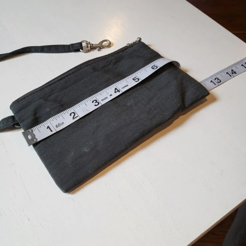 Wristlet Wallet Pouch Black Nylon Hot Pink Lining Barbiecore